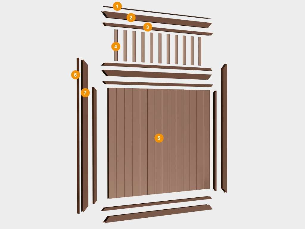 Забор из заборной секции с алюминиевой окантовкой с заполнением сендвич-панелями 1