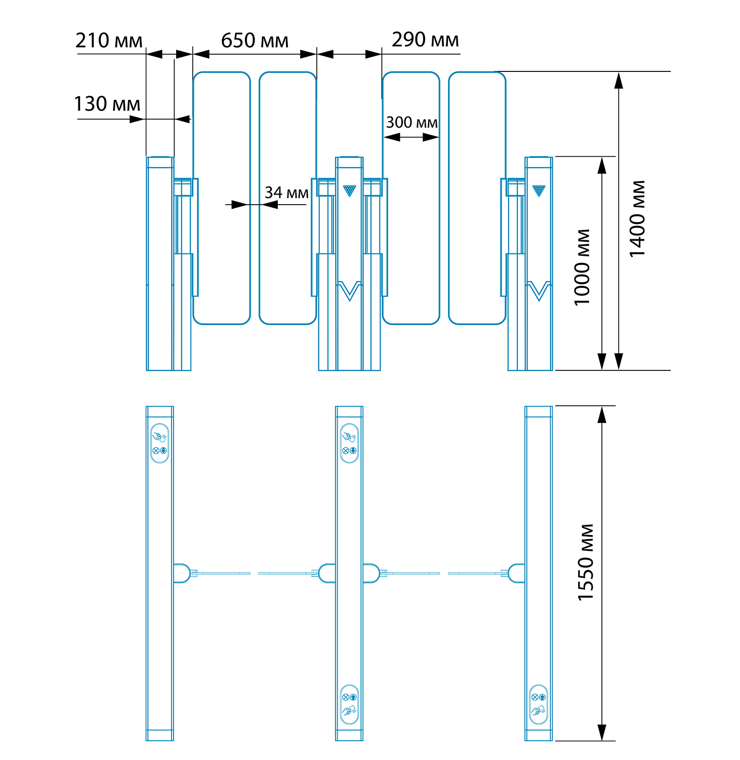 Турникет распашной БЛОКПОСТ Vector 500 1