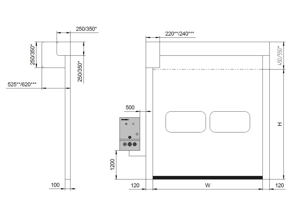Скоростные рулонные ворота для внутреннего использования из ПВХ 24 Скоростные рулонные ворота для внутреннего использования из ПВХ 13