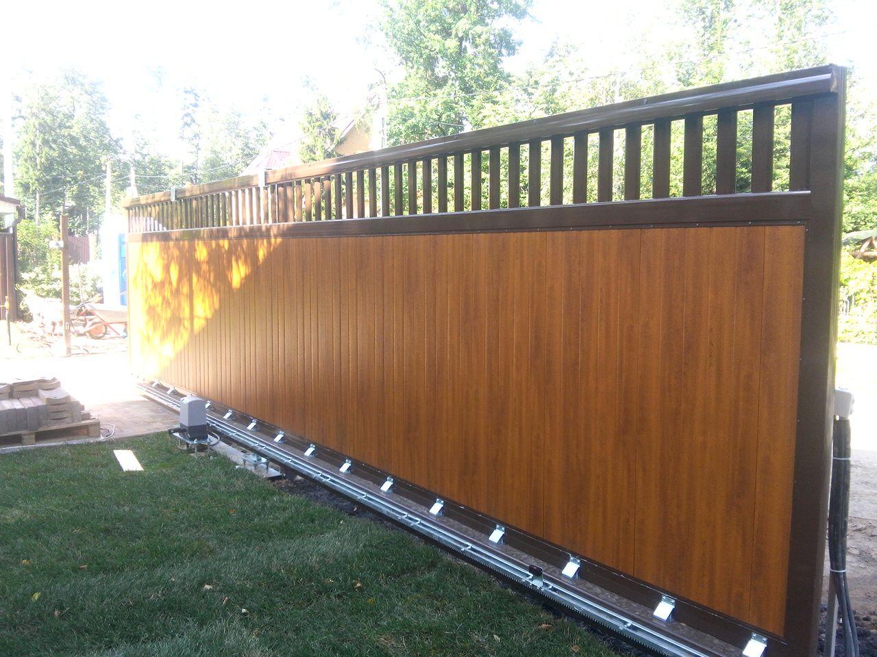 Откатные ворота из сендвич-панелей 14