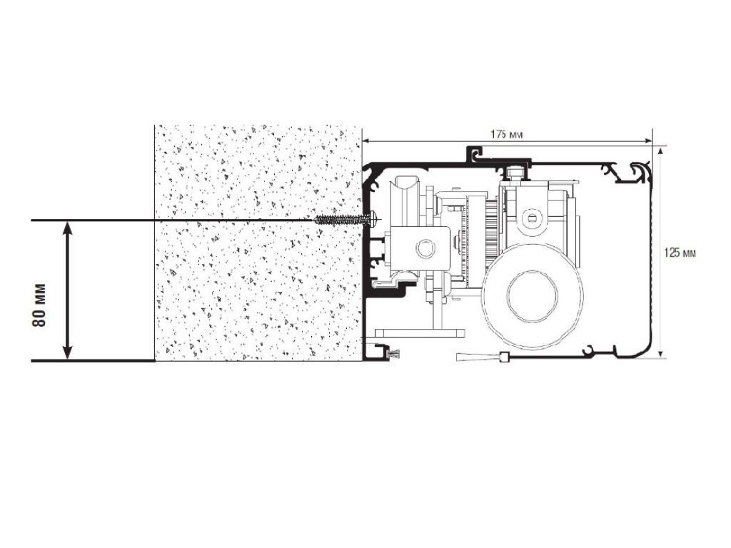 Комплект автоматической раздвижной двери (одна подвижная лайтстворка и фрамуга сверху) для привода AD-SP 5
