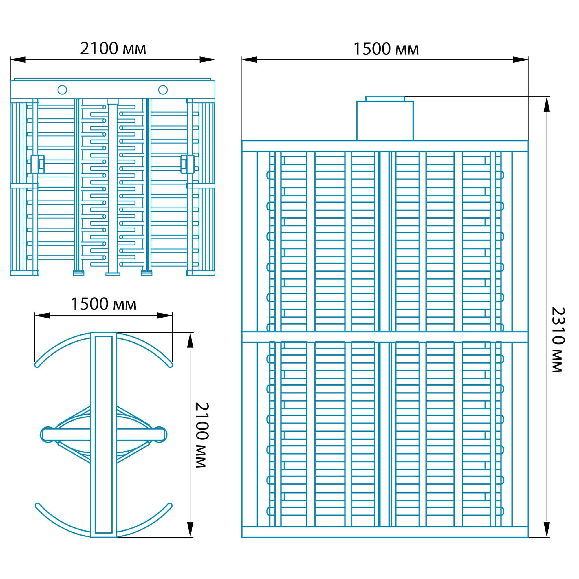 Полноростовой турникет БЛОКПОСТ РСТ 1200 1