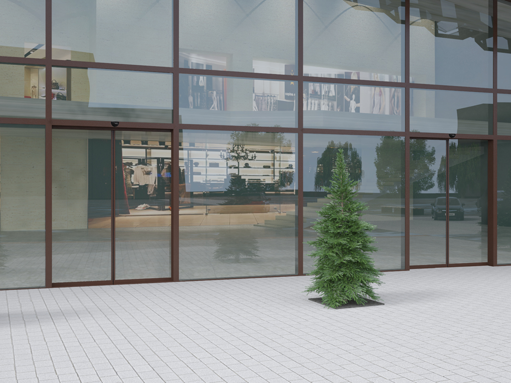 Комплект автоматической раздвижной двери (одна подвижная лайтстворка и фрамуга сверху) для привода AD-SP 7