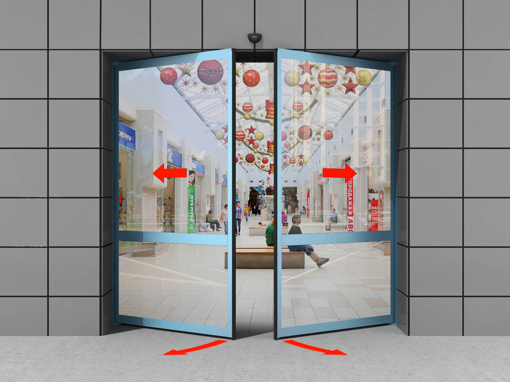 Комплект автоматической раздвижной двери «антипаника» (две подвижные створки «антипаника») для привода AD-SP 1