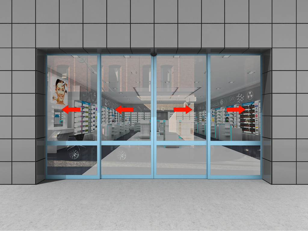 Комплект телескопической раздвижной двери (четыре подвижные лайтстворки) для привода AD-SP-TELESCOPE 1