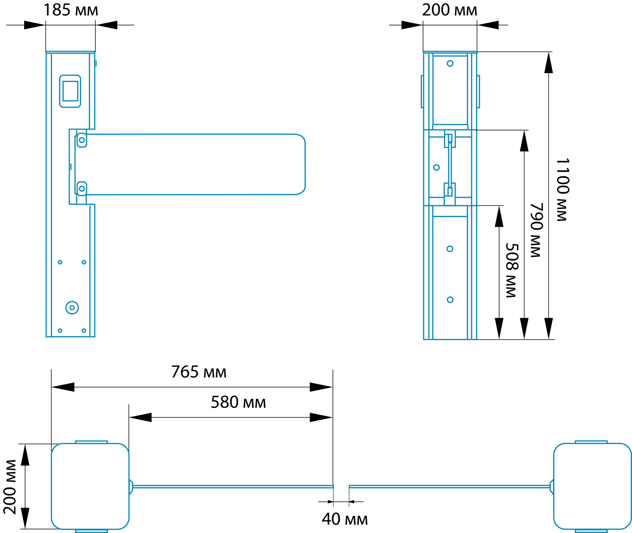 Комплект эвакуационных калиток автоматических с двумя створками ММГН Блокпост КЛ 1200 1