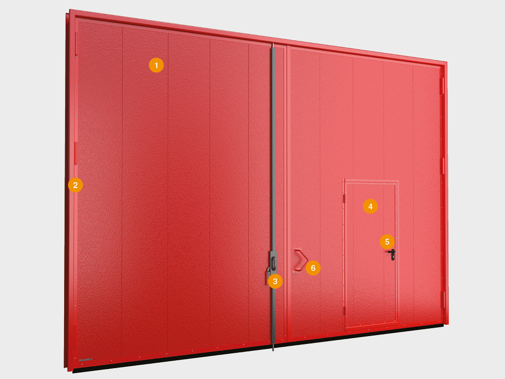 Распашные противопожарные ворота с классом огнестойкости EI90, EI120 4