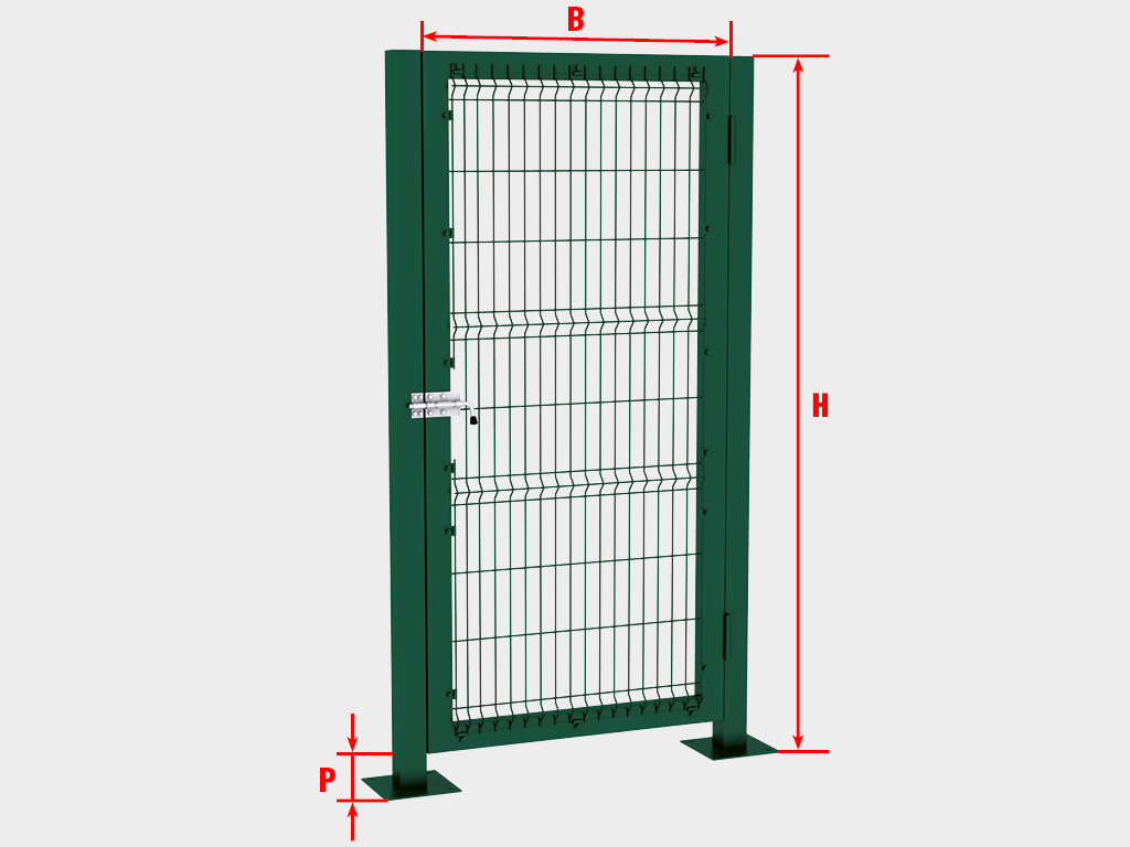 Калитка со стальной рамой и заполнением сварной сеткой 5