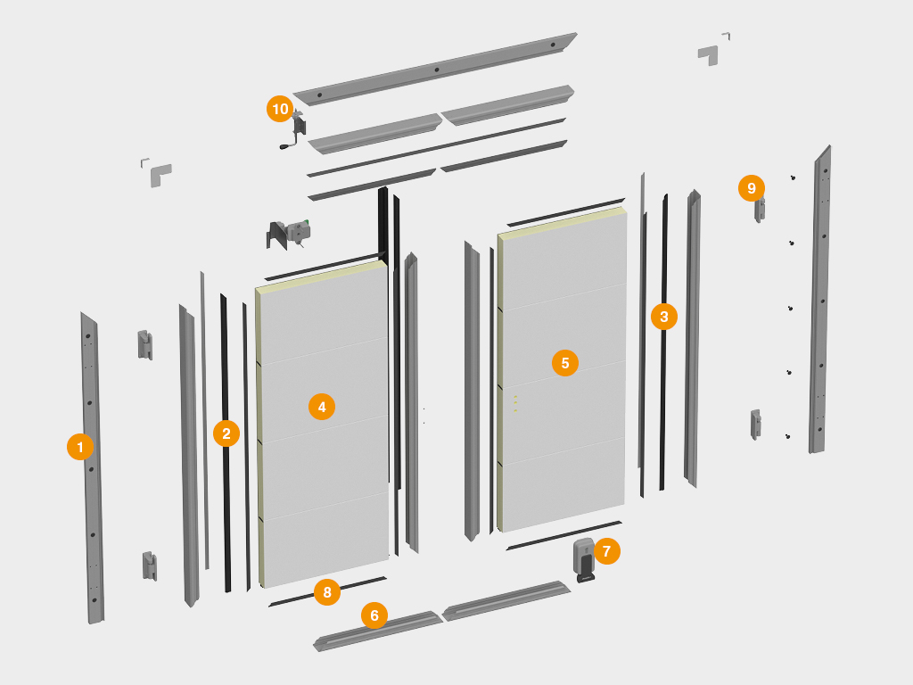 Холодильные двустворчатые распашные двери IsoDoor IDH2 для морозильных камер 1