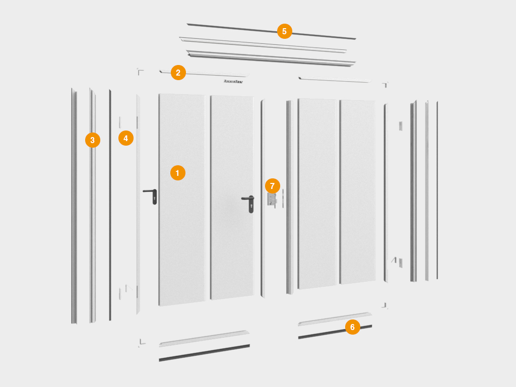 Холодильные двустворчатые двери для морозильных камер 1