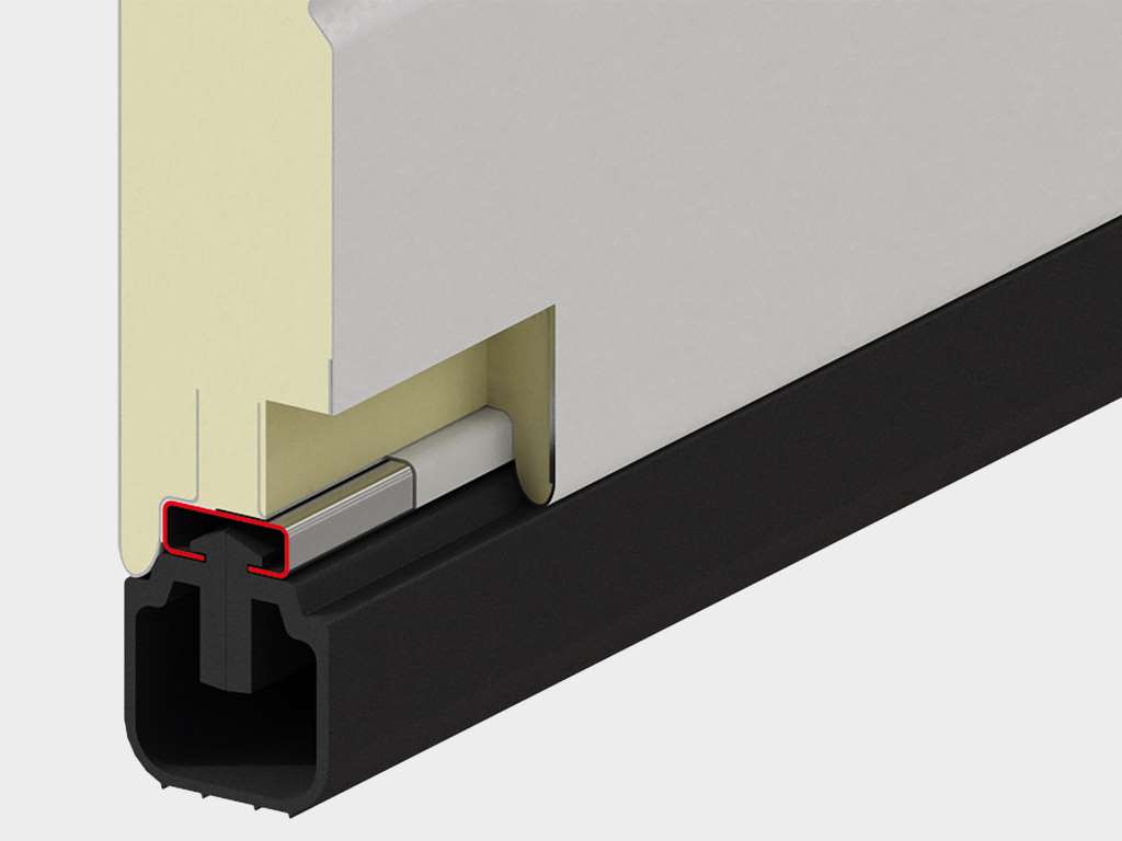 Ворота гаражные секционные из алюминиевых панелей с пружинно-инерционным механизмом RSD02LUX 18