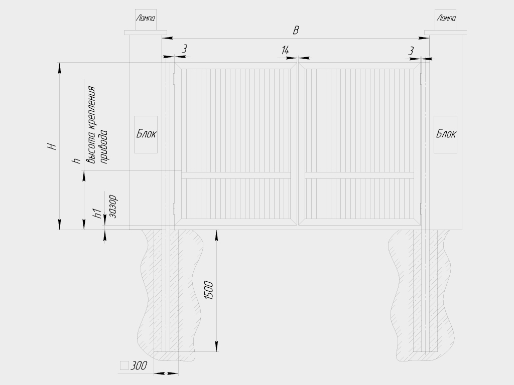 Распашные ворота из сендвич-панелей 33