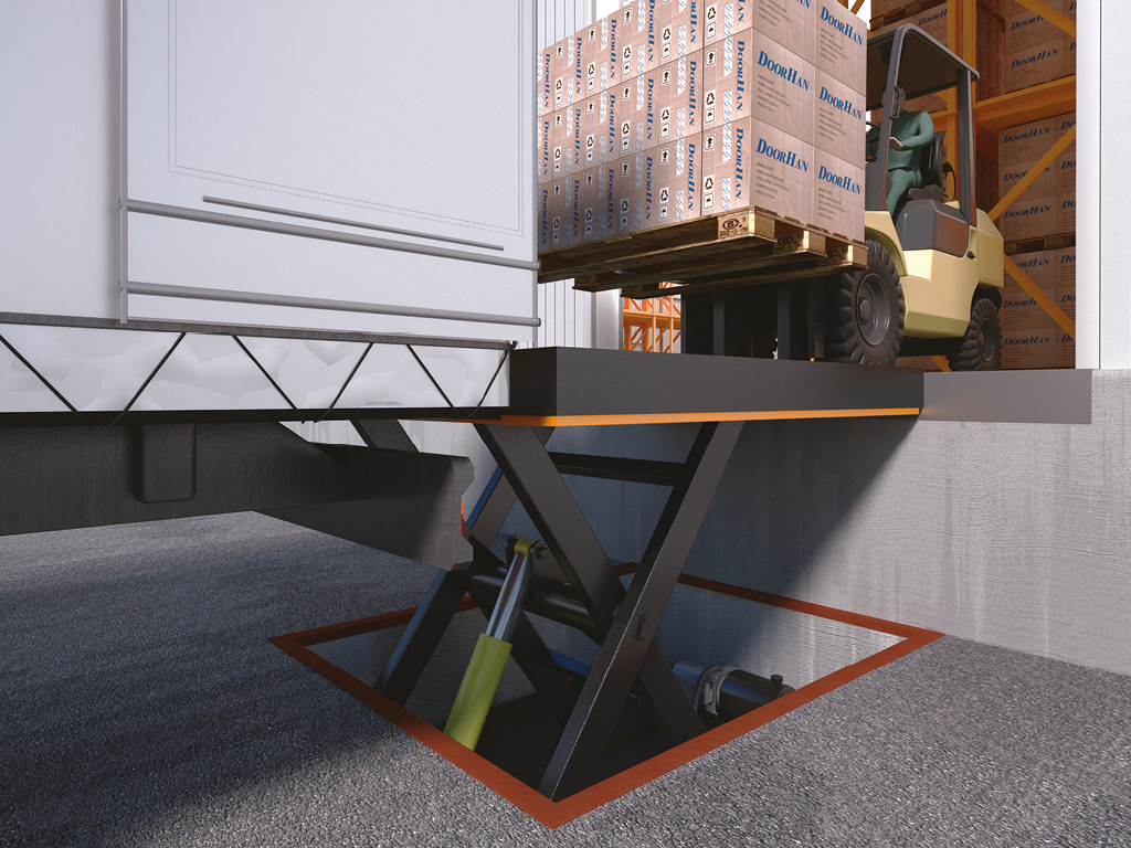 Подъемный стол с двумя парами ножниц 3