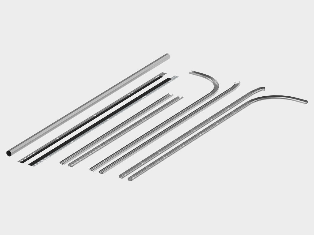 Ворота гаражные секционные из алюминиевых панелей с пружинно-инерционным механизмом RSD02LUX 12