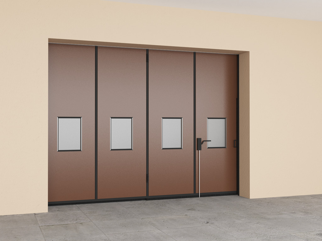 Промышленные откатные ворота без нижней направляющей 2