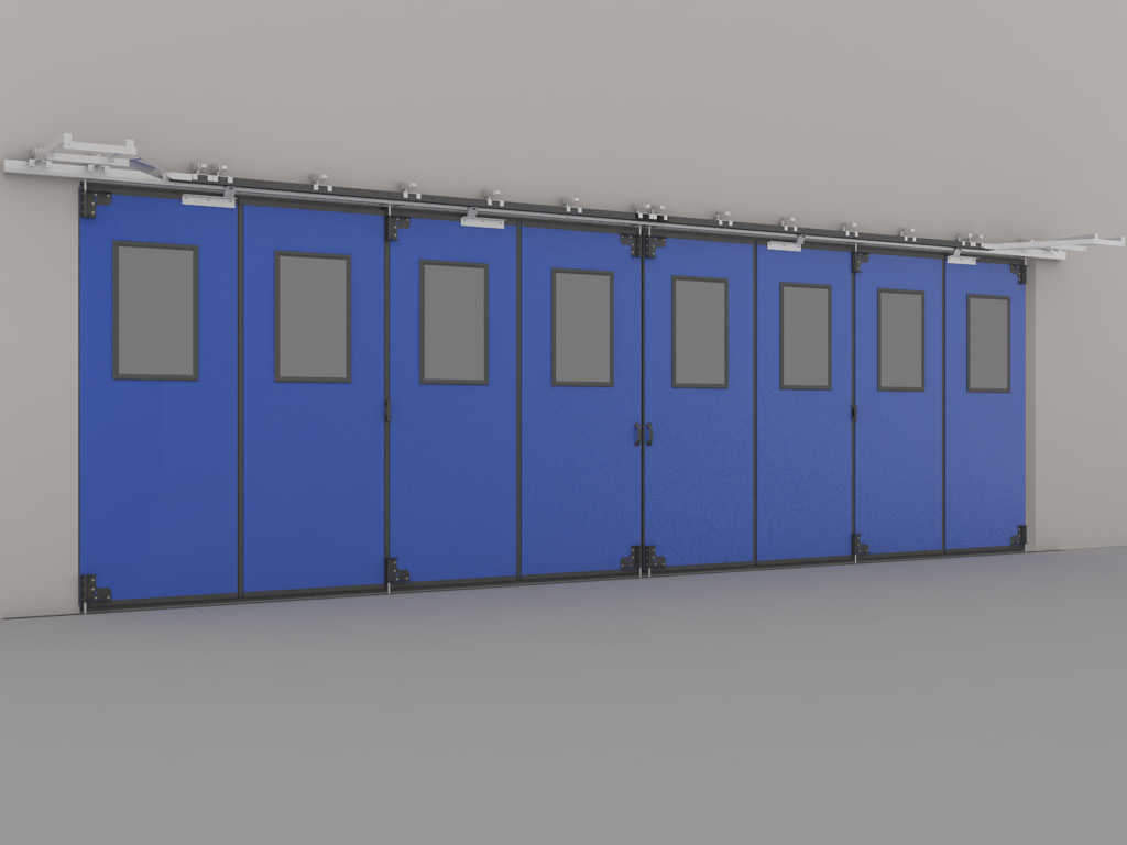 Промышленные складные ворота с нижней направляющей 1