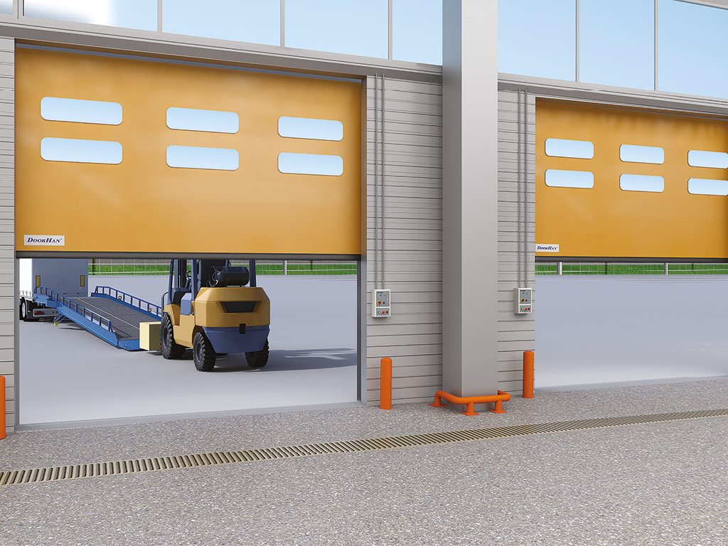 Скоростные рулонные ворота для наружного использования 1